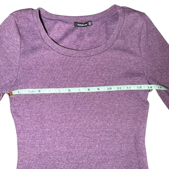 PattyBoutik Womens Tunic Pullover Purple Asymmetrical Hem Lacing Tie Size Small - Picture 5 of 7